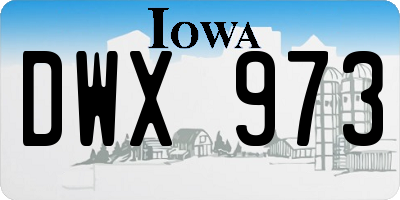 IA license plate DWX973