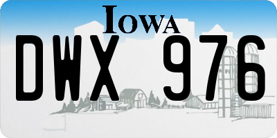 IA license plate DWX976