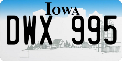 IA license plate DWX995