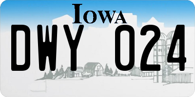 IA license plate DWY024