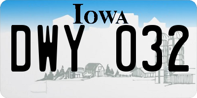 IA license plate DWY032