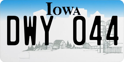 IA license plate DWY044