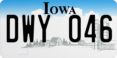 IA license plate DWY046