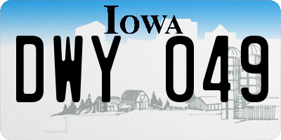 IA license plate DWY049