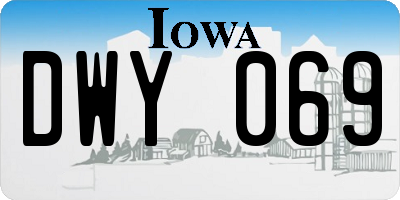 IA license plate DWY069