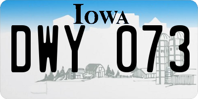 IA license plate DWY073