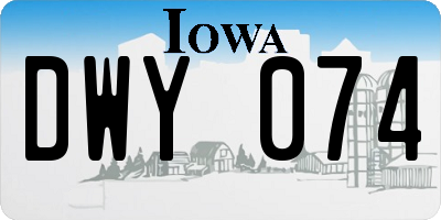 IA license plate DWY074
