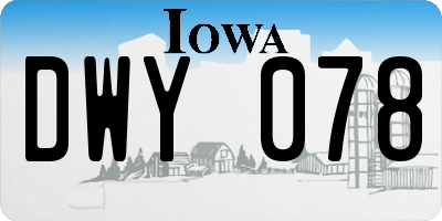 IA license plate DWY078