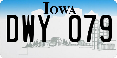 IA license plate DWY079