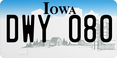 IA license plate DWY080