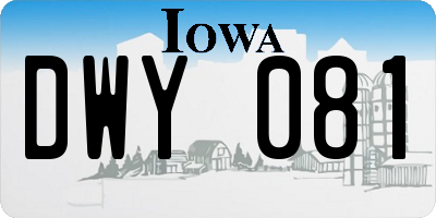 IA license plate DWY081