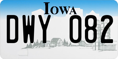 IA license plate DWY082