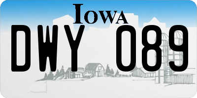 IA license plate DWY089