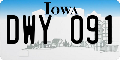 IA license plate DWY091