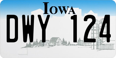 IA license plate DWY124
