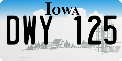 IA license plate DWY125