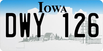 IA license plate DWY126