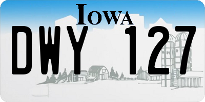 IA license plate DWY127