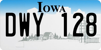 IA license plate DWY128