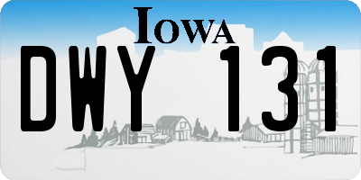 IA license plate DWY131
