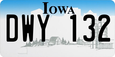 IA license plate DWY132