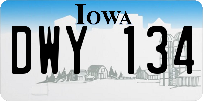 IA license plate DWY134
