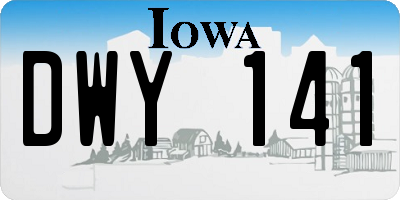 IA license plate DWY141
