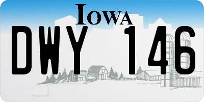 IA license plate DWY146