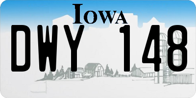IA license plate DWY148
