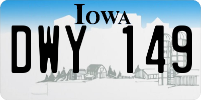 IA license plate DWY149