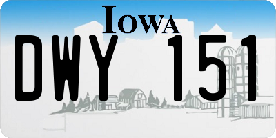 IA license plate DWY151