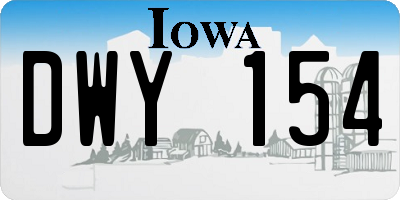 IA license plate DWY154