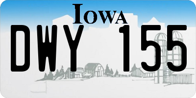 IA license plate DWY155