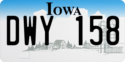 IA license plate DWY158