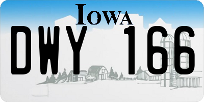 IA license plate DWY166