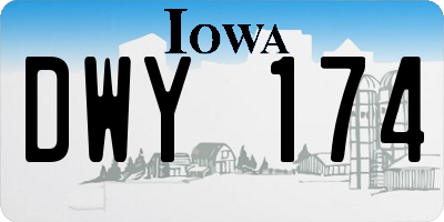 IA license plate DWY174