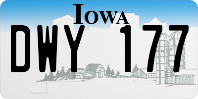 IA license plate DWY177