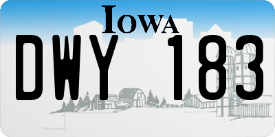 IA license plate DWY183