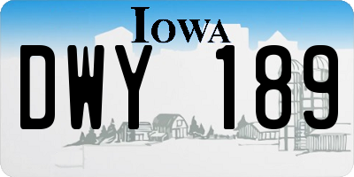 IA license plate DWY189
