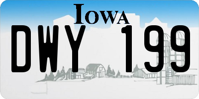 IA license plate DWY199