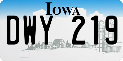 IA license plate DWY219