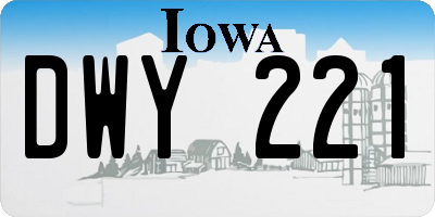 IA license plate DWY221