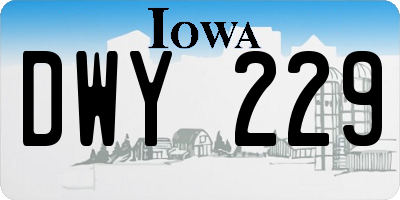 IA license plate DWY229