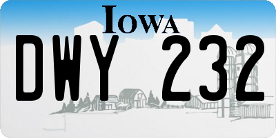 IA license plate DWY232