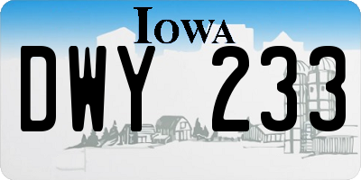 IA license plate DWY233