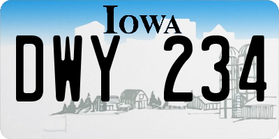 IA license plate DWY234