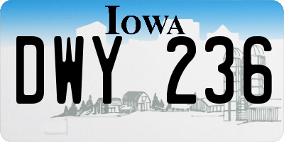 IA license plate DWY236