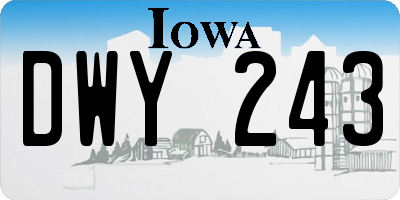 IA license plate DWY243