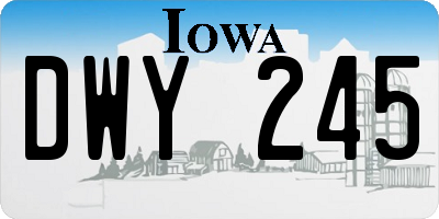 IA license plate DWY245