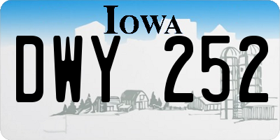 IA license plate DWY252
